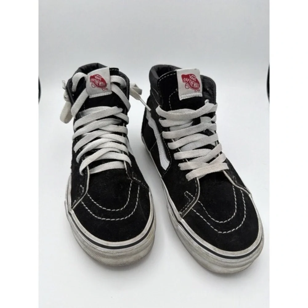 Vans Sk8-Hi Black White Suede Canvas Sneakers Men's 5 / Women's 6.5 Off The Wall